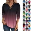 Damenmode Casual V-Ausschnitt 3/4 Ärmel Lose Bedrucktes T-Shirt Damen Top