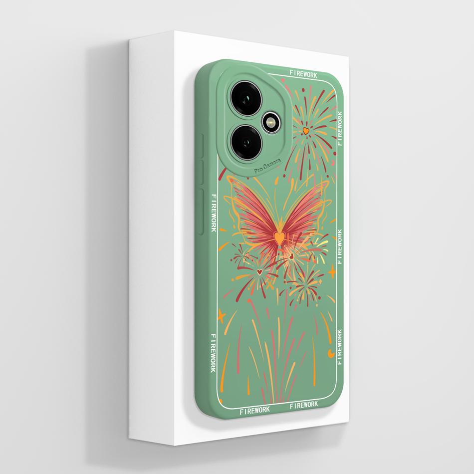 For Honor 400 Lite Case For Honor 400 Pro 5G Painted Flower Back Cover Full Protection Soft Funda Liquid Silicone Phone Housing