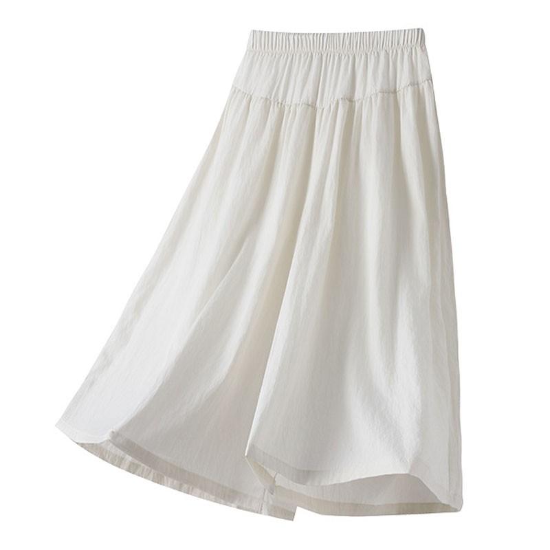 

Летние брюки для девочек, тонкие брюки-юбки длиной восемь дюймов для девочек, свободные повседневные и непринужденные длинные брюки 170 белый