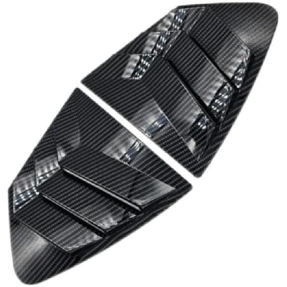 Car Rear Louver Window, Compatible with Honda City 2009-2014, Carbon Fiber Look Side Shutter Vent Trim