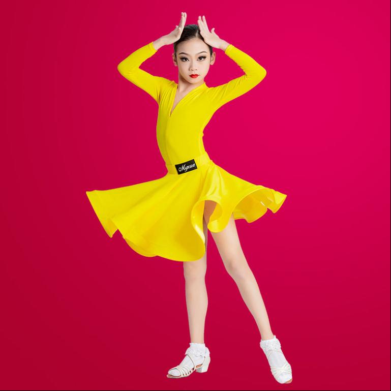 Children's Latin Dance Costume,girls' Dance Costume,children's Practice Costume Girls' Short Sleeved One-piece Latin Dance