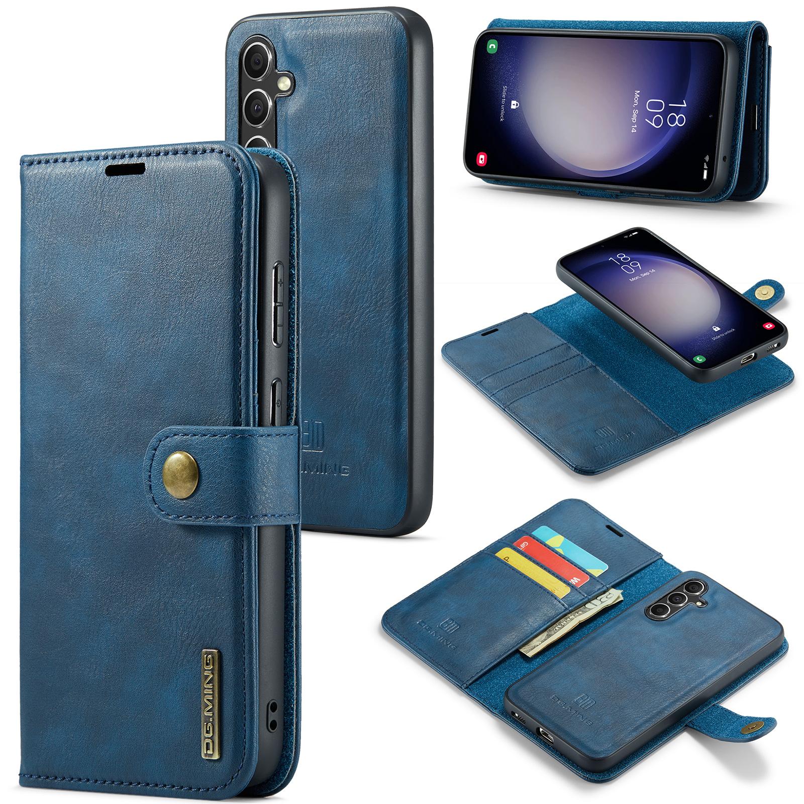 

DG.MING for Samsung Galaxy A15 4G/A15 5G Case Detachable Split Leather Wallet Phone Cover Blue
