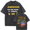 Rawayana Donde Es El After Album T-Shirts Unisex Damen Vintage Gewaschenes Oversized T-Shirt Hip Hop Pop Musik T-Shirt Tops Streetwear