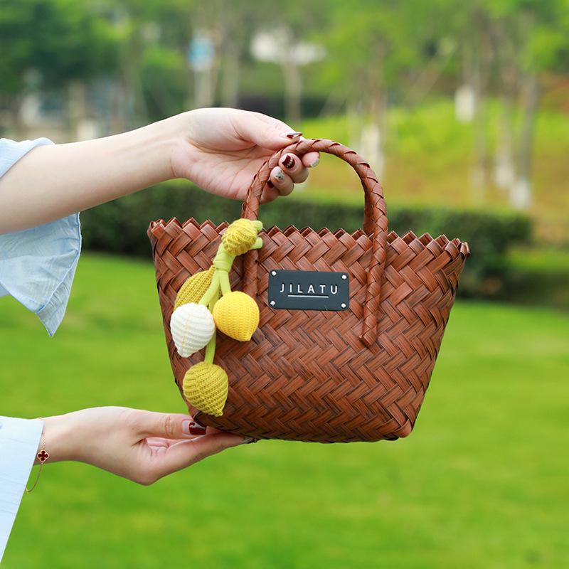 Χειροποίητη Καλοκαιρινή Τσάντα Tote: Φορητό Καλάθι Παραλίας & Λαχανικών Μεγάλης Χωρητικότητας για Γυναίκες (Έκδοση 2025)