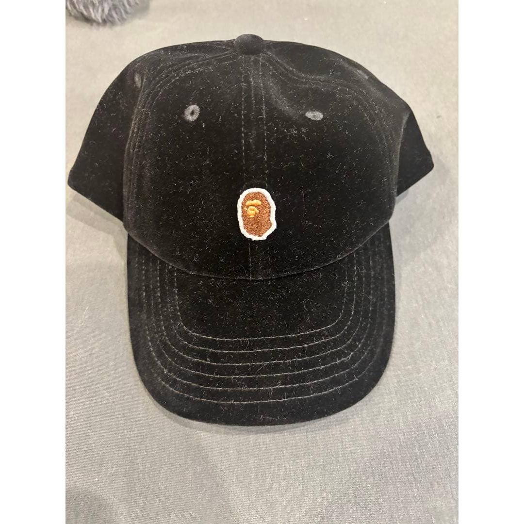 Used A BATHING APE Velor Cap Black