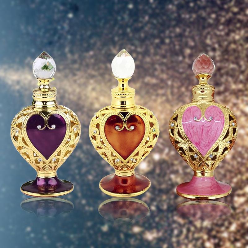 Nachfüllbare Parfümflasche 12 Ml Violett – Mit Strass, Metall & Glas, Perfekt Als Geschenk
