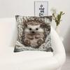 1pc of Realistic Hedgehog Design Cushion Cover - Made of Soft Polyester, Featuring a Zipper, Machine Washable, Modern Style for a Comfortable Home Dec