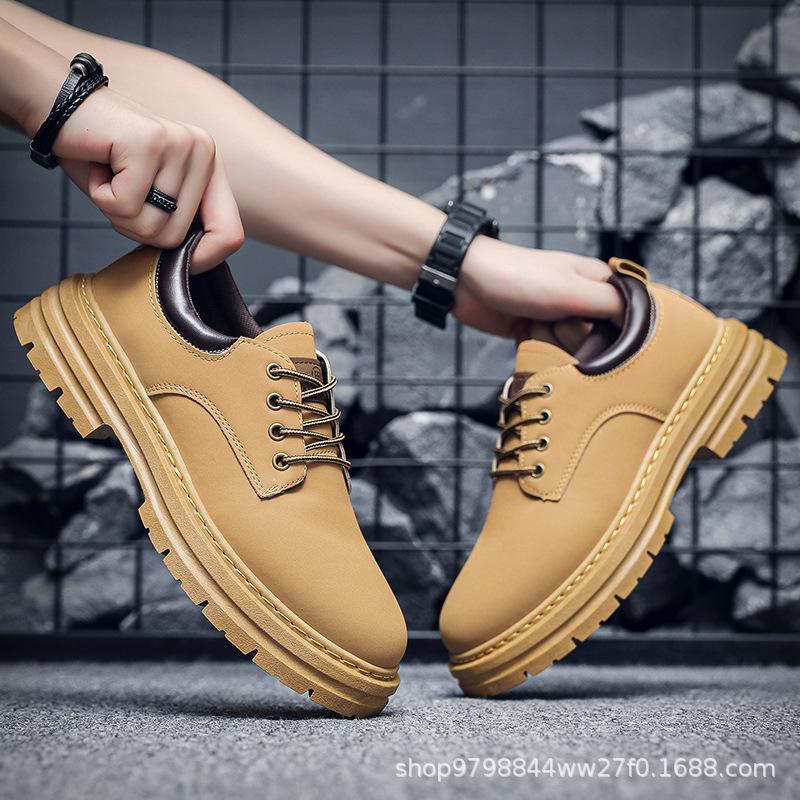 

Ботинки Мартина 2025 осень новые мужские низкие ретро британский стиль рабочие ботинки универсальные платформа повседневные кожаные ботинки мужские 39 хаки