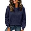 Felpa Casual da Donna Colore Spalle Cadenti Manica Lunga Pullover