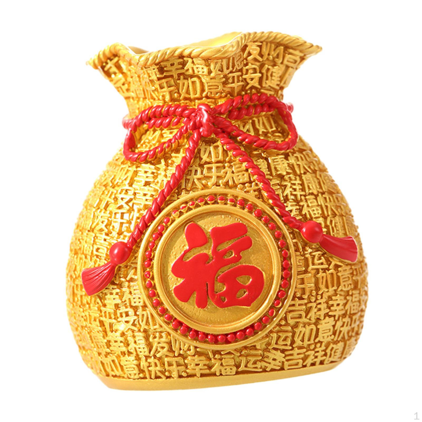 

Роскошная декоративная ваза в виде денежного мешка - элегантный акцент домашнего офиса золотой