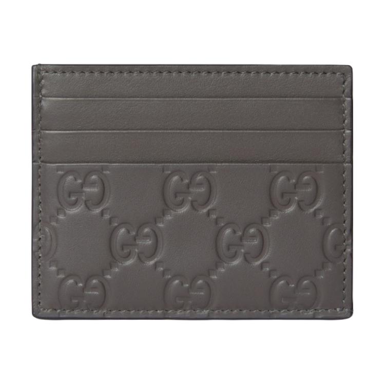 

Gucci GG Embossed Leather Card Holder Dark Gray for Daily Travel Shopping 850187-AAFDV-1336 Basic Set (Bag+Dust Bag)