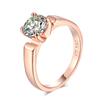 Double Fair 0.5 Carat Cubic Zircon Wedding Rings For Women Rose Gold Color Engagement Dating Cupple Ring Trend Jewelry R249