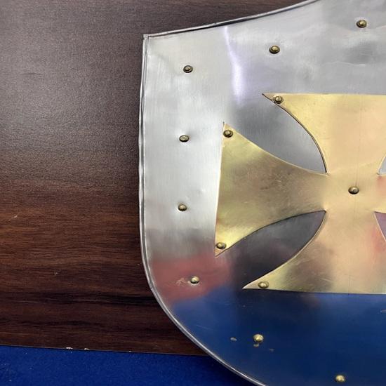 60.96 Cm Medieval Knight Crusader Cross Shied Larp Reenactment Cosplay Functional Knight Battle Shield Handmade Best Gift