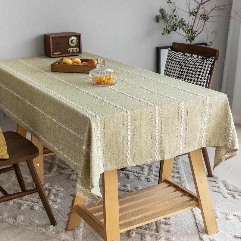 Polyester Jacquard Hollow Braid Lines Geometric Rectangle Dining Table Cloth Tablecloth Coffee Table Cover