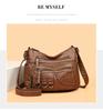 Trendy 2025 Washed Leather Shoulder Bag for Middle-aged & Elderly Women
