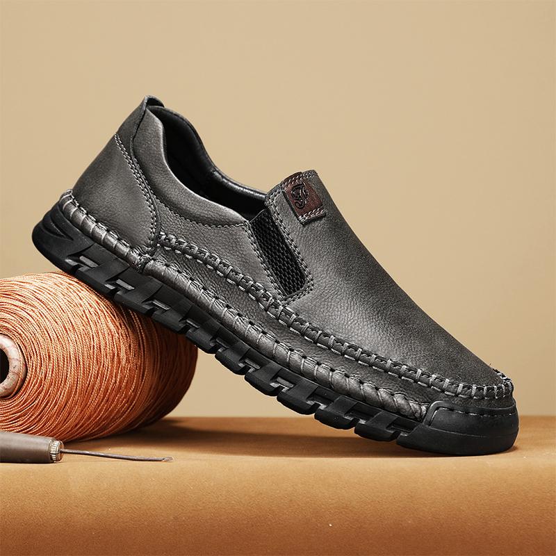 მამაკაცის ყოველდღიური ფეხსაცმელი ხელნაკეთი ტყავის ლოფერები ხარისხიანი ბრტყელი მოკასინები მამაკაცის სპორტული ფეხსაცმელი