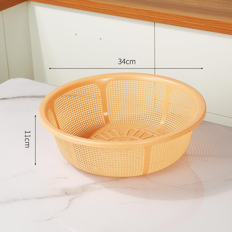 Large Size Plastic Drain Basket Kitchen Vegetable Washing Basket Hollow Out Fruit Basket Round Sieve Rice Cleaning Basket