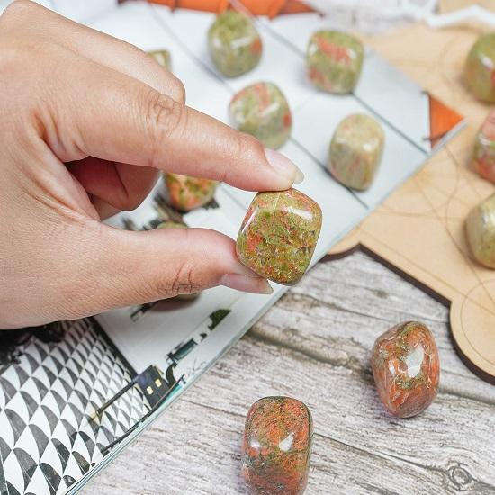 Unakite Stones, Reiki, Chakra, Healing Decorative Pebbles, Tumbled Stone for Jewelry ,vase Fillers,