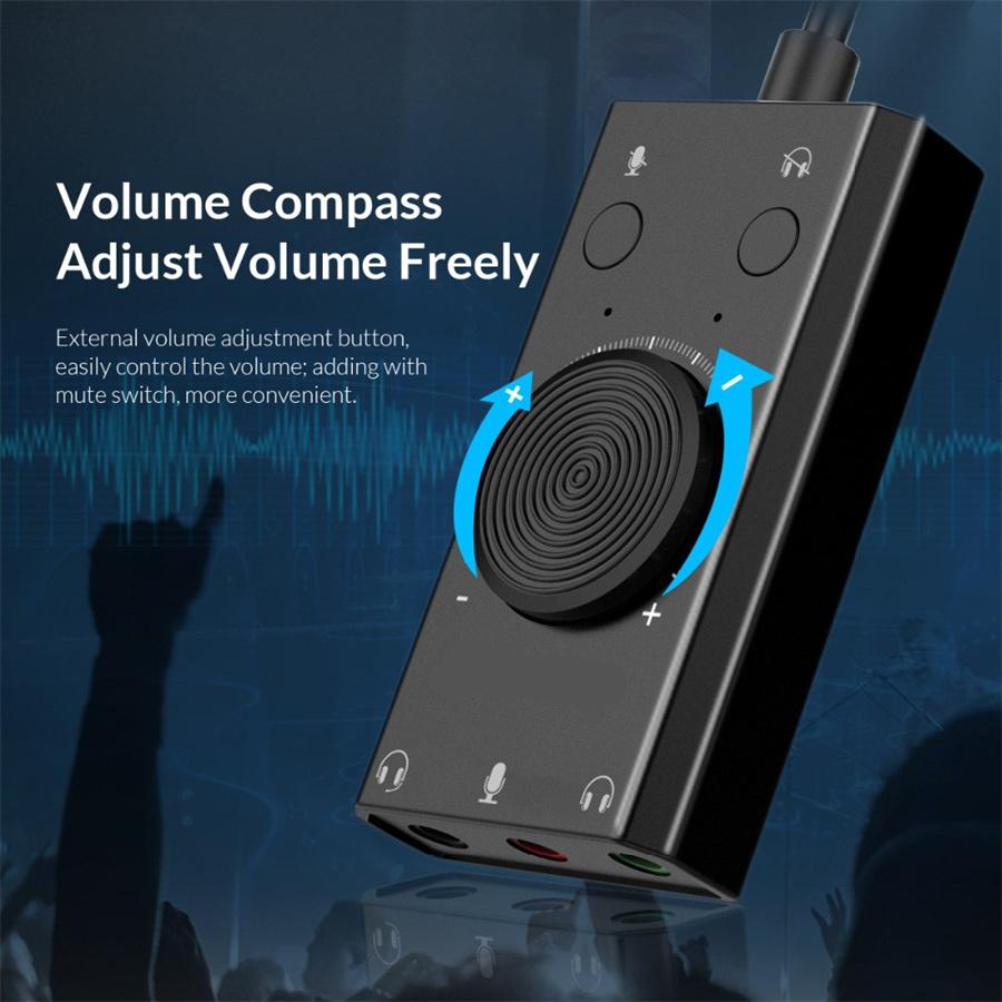 External USB Sound Card Stereo USB Sound Card Mic Speaker Audio Jack 3.5mm Cable Adapter for PC Laptop Free Drive