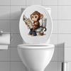 3D Funny Cartoon Monkey Reading Newspaper Toilet Wall Sticker Self-Adhesive Waterproof Removable Bathroom Home Decor Art