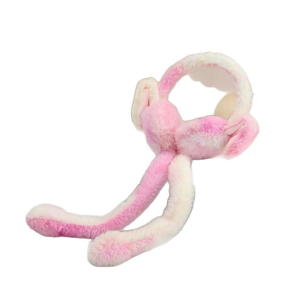 Cute Rabbit Ear Muffs Soft Colorful Winter Warm Earmuffs Moving Jumping Ears Ear Warmer for Women Girls