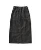 Er Er Vintage Wash Leather Long Skirt Black