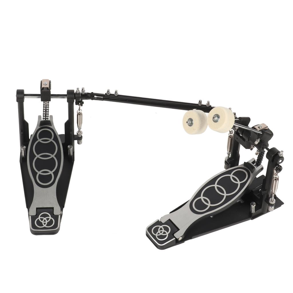 Doppeltretmaschine Kraftvolles Anschlagen Einstellbare Spannung Anti-Rutsch Bass Jazz Drum Pedal Schwarz