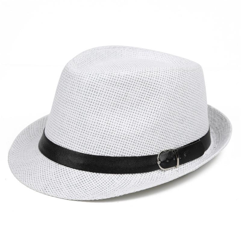 Jazz hat straw hat men's and women's travel beach hat spring and summer sunshade British hat parent-child children's top hat casual cool hat