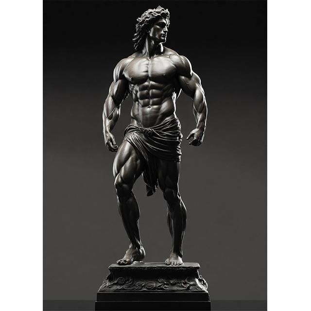 Stone Gold Statue Muscular Greek God Statue Prints Poster Canvas Painting Modern Wall Art Picture Living Room Bedroom Home Decor
