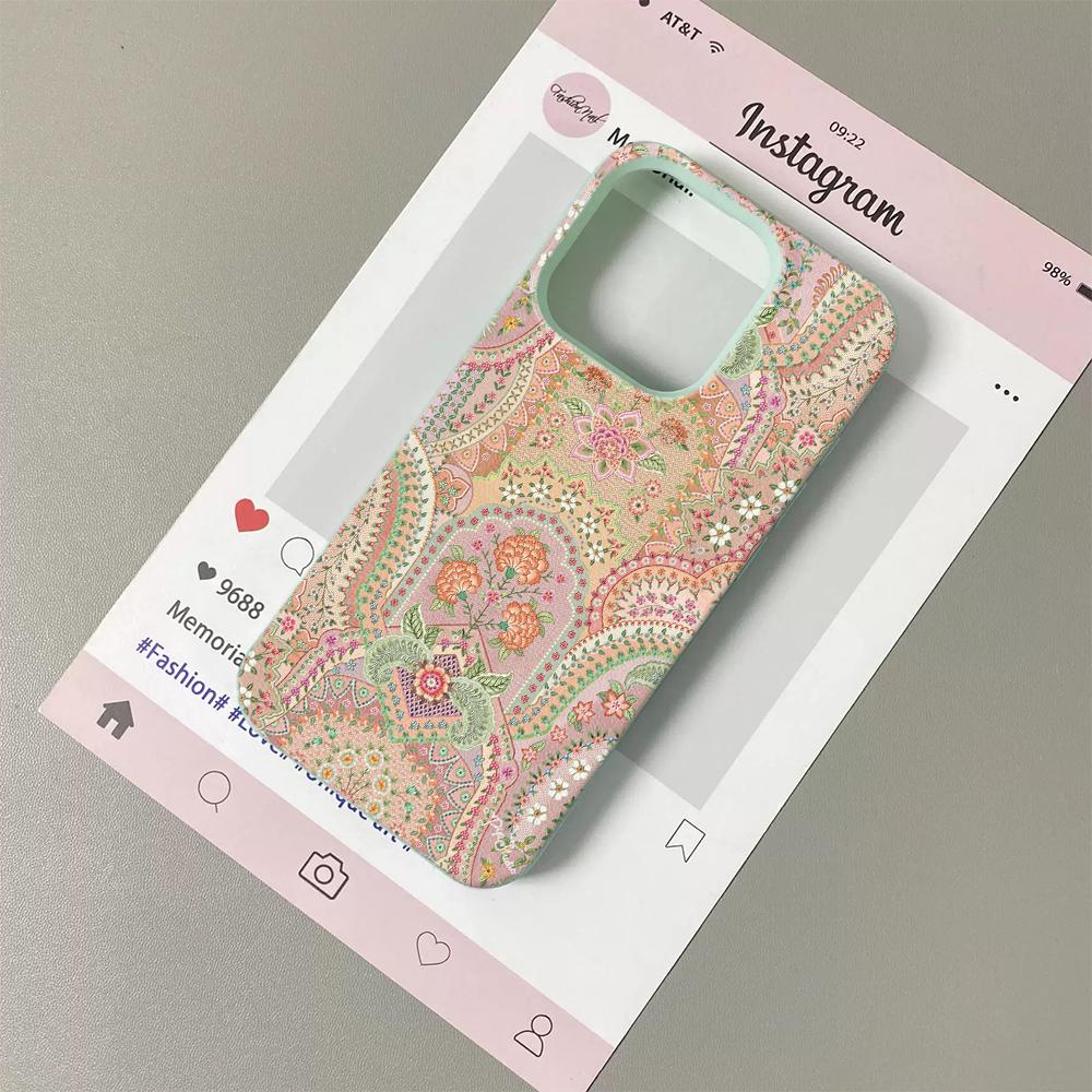 

Dunhuang Retro Flower Mural Silicone Phone Case For iPhone 17 Pro 17Air 13 16 15 14 12 11 Pro Max Plus Soft Bumper Cover Funda iPhone XR