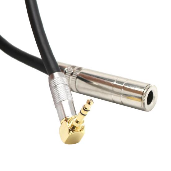 Audio Cable 90 Degree Right Angle High Fidelity 0.2m 3.5mm To 6.5mm/6.35mm AUX Extension Cord for Microphone
