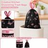 Thick Drawstring Bags with Handles for Kitchen - Household Garbage Bags for Everyday Use