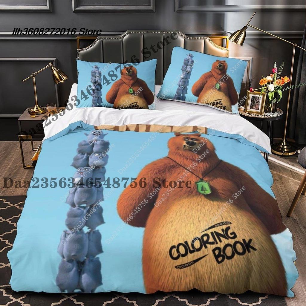 Neues Grizzy und die Lemminge Bettwäscheset Einzelbett Twin Full Dreiteiliges Set Bettwäscheset Aldult Kinder Schlafzimmer Bettbezug Sets 3D Ani