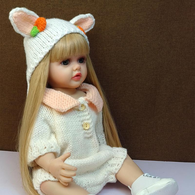 22palcová Fantasy Batole Reborn Panenka Betty 55cm Silikonové Celé Tělo Vodotěsná Panenka Novorozeného Miminka Realistická Dětská Hračka Panenky pro Dívky Dětský Sváteční Dárek