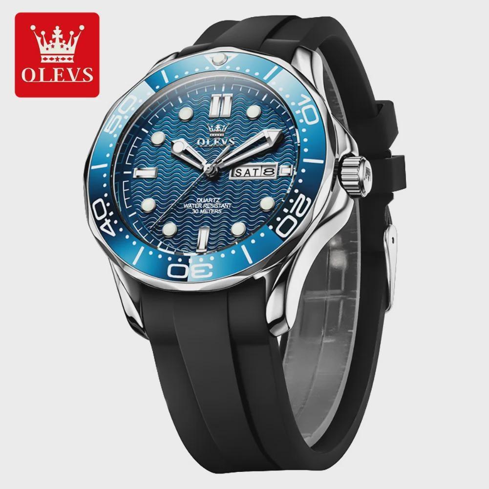 Fashion Mens Watches Steel/Silicone Strap Luminous Dual Calendar Waterproof Multi Color Business Sport Wrist Watch