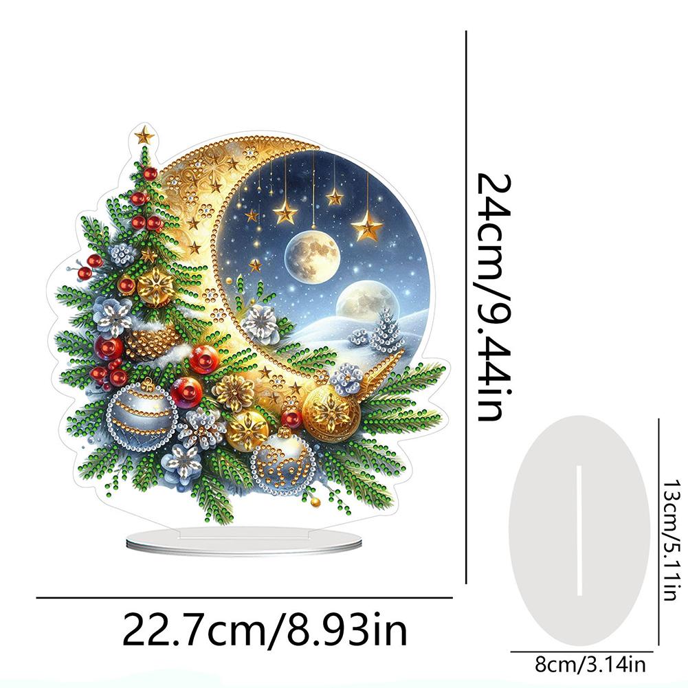 Acrylic Special Shaped Christmas Theme Table Top Diamond Painting Ornament Kits Diamond Painting Desktop Decorations for Adults