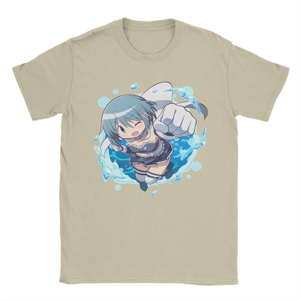 Mahou Shoujo Sayaka Miki T-Shirt Men Madoka Magica Anime Vintage 100% Cotton Tees Crewneck Short Sleeve T Shirts Plus Size Tops
