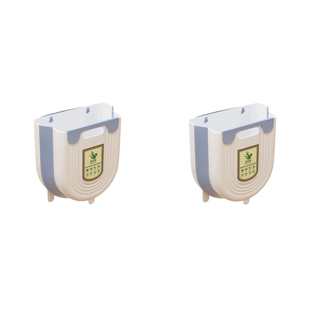 

2PCS Collapsible Kitchen Cabinet Waste Bin Large Capacity Garbage Box Study 6 L