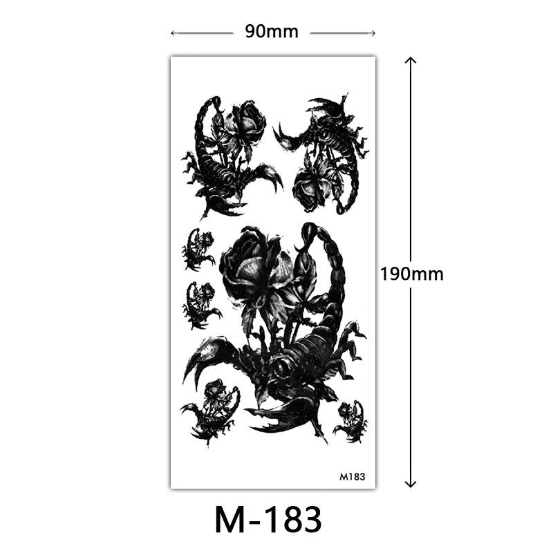 Wasserdichtes dreidimensionales Farbdruck-Tattoo-Sticker, Schmetterling Blume Tier Tattoo