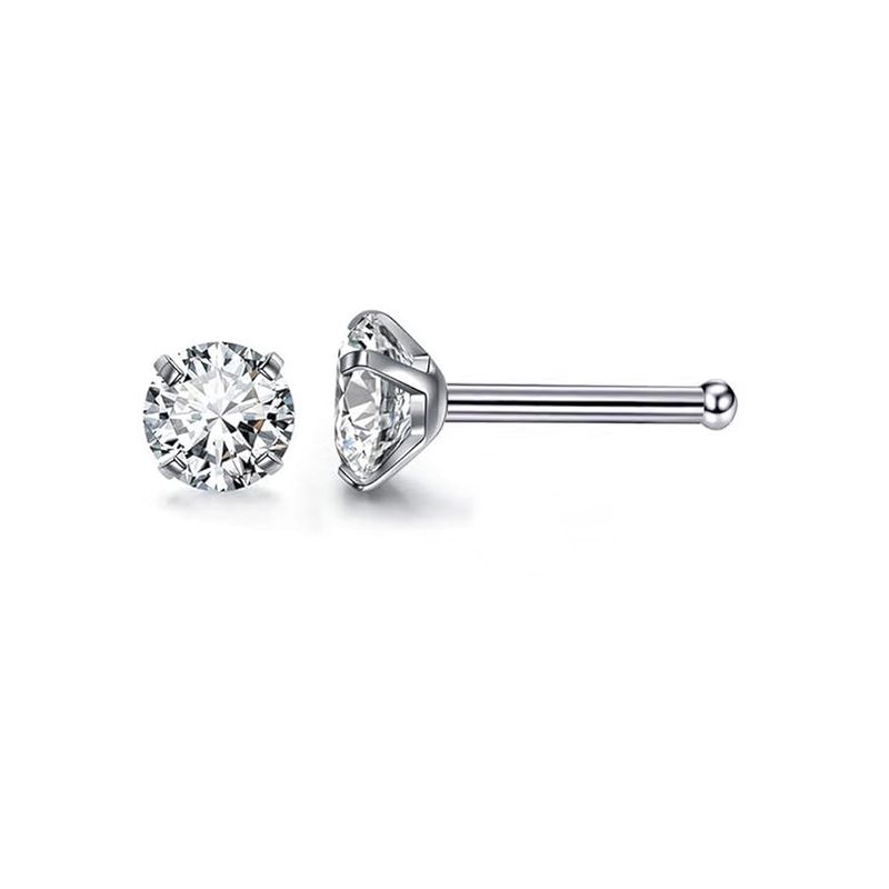 

Fashion Minimalist Simple Cute Invisible Stud Earrings Diamond 2mm diamond silver a straight