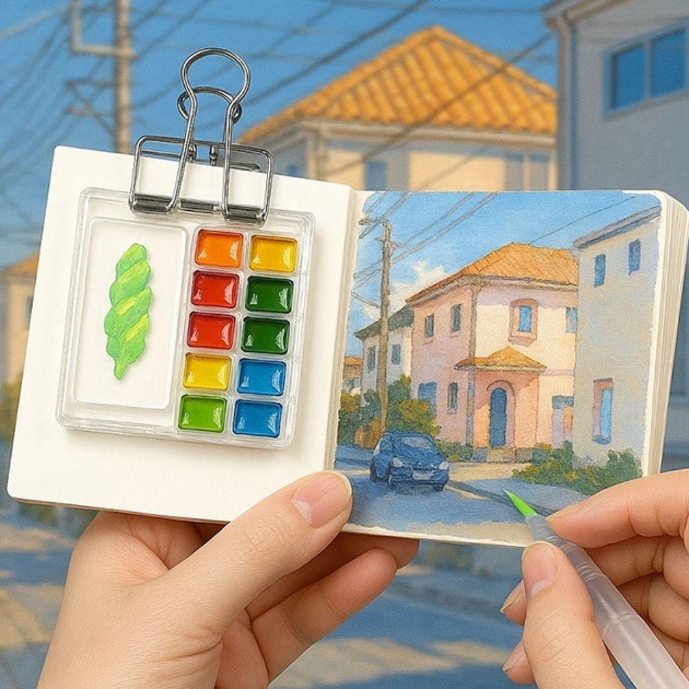 10/21 Grid Watercolor Paint Palette Mini Travel Painting Tray DIY Empty Paint Box  Artist