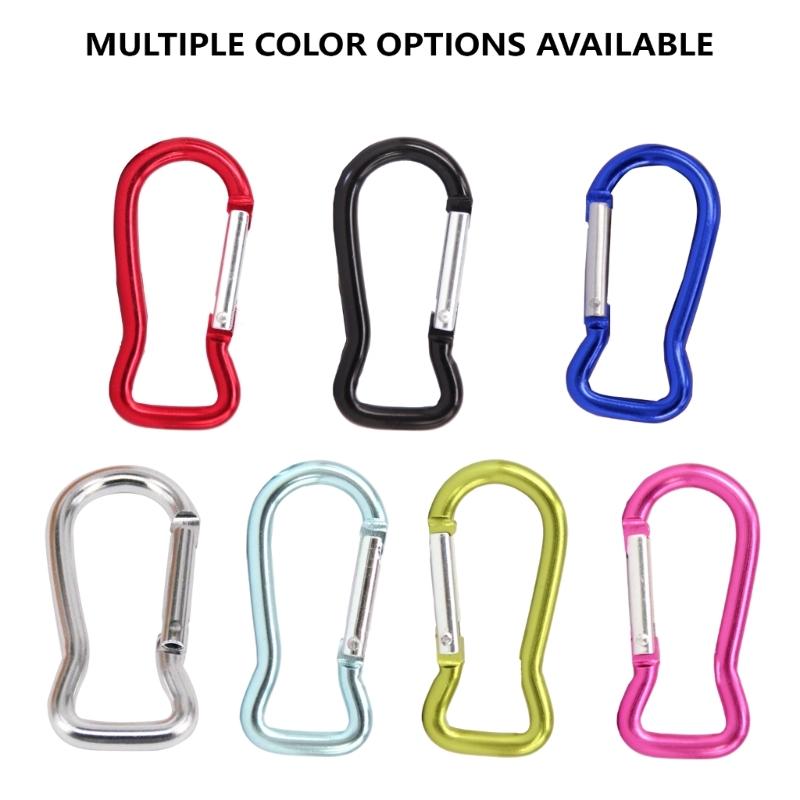 5Pcs Outdoor Aluminum KeyRings Hangings Buckles Fish Shape Spring Snap Clip Carabiner Key Rings Clip Hanging Buckles