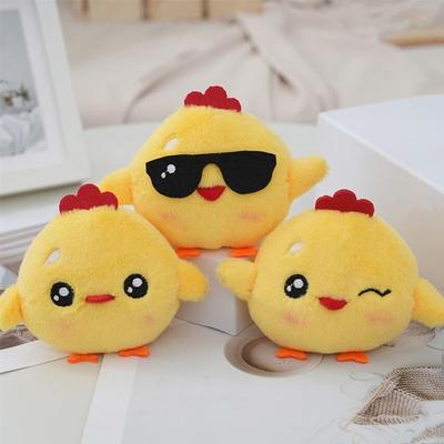 1 STÜCKE 10 Cm Niedlichen Kleinen Gelben Huhn Anhänger Plüschtier Puppe Netz Rotes Küken Mini Tasche Anhänger Schlüsselanhänger Puppe
