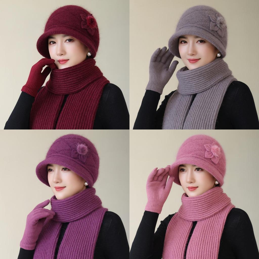 Knitted Elderly Hat With Double Layer Warmth For Seniors Winter Use