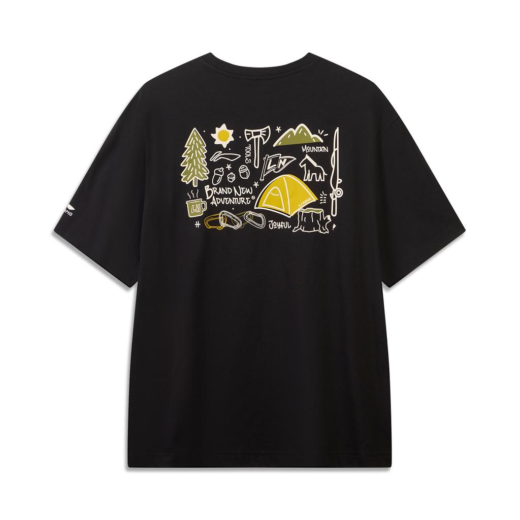 Li Ning Sports Lifestyle Series Simple Comfortable Casual Round Neck Loose Short Sleeve T-Shirt Unisex Tops AHSWJ45-1
