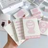 Kawaii Pink Cat Memo Pad 50 Sheets Cute Paw Print Sticky Notes A7 Size Notepad for Journaling Study Office School Stationery