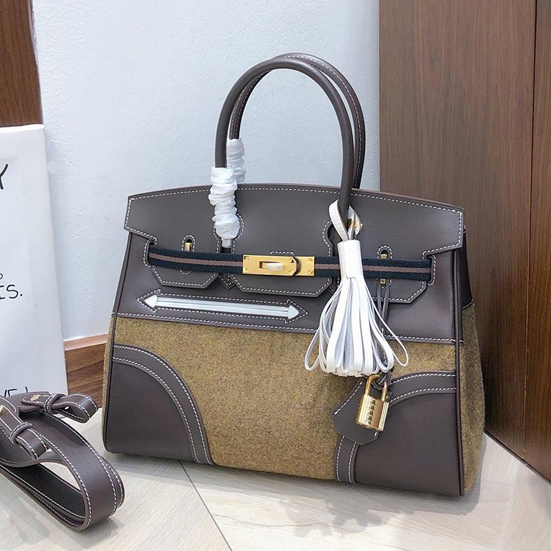 Wysokiej jakości torba filcowa ze skóry bydlęcej wierzchniej warstwy swift skórzana torebka na ramię crossbody vintage damska torba