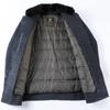 Winter double-sided cashmere coat for men, mink collar, down gallbladder stand-up collar, thickened removable high-end wool woolen coat