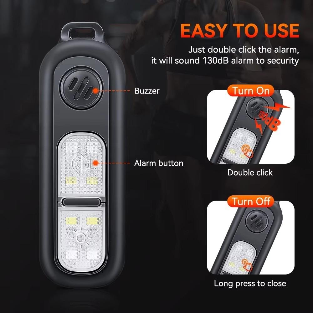 LED-Licht Sicherer Ton Persönlicher Alarm mit Rückenclip Tragbarer Alarm Schlüsselanhänger Geschenk