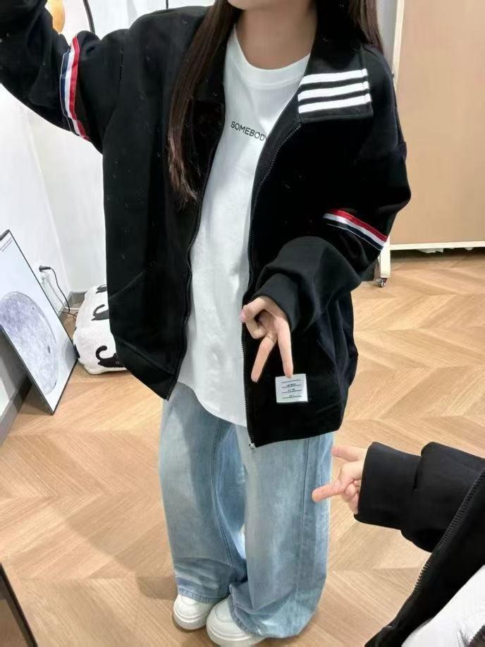 Damen Koreanischer Stil Stehkragen Sweatshirt Jacke - 2025 Herbst Lässig Locker Baseball Oberteil